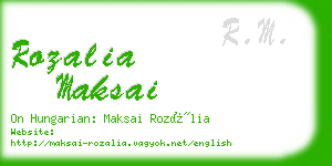 rozalia maksai business card